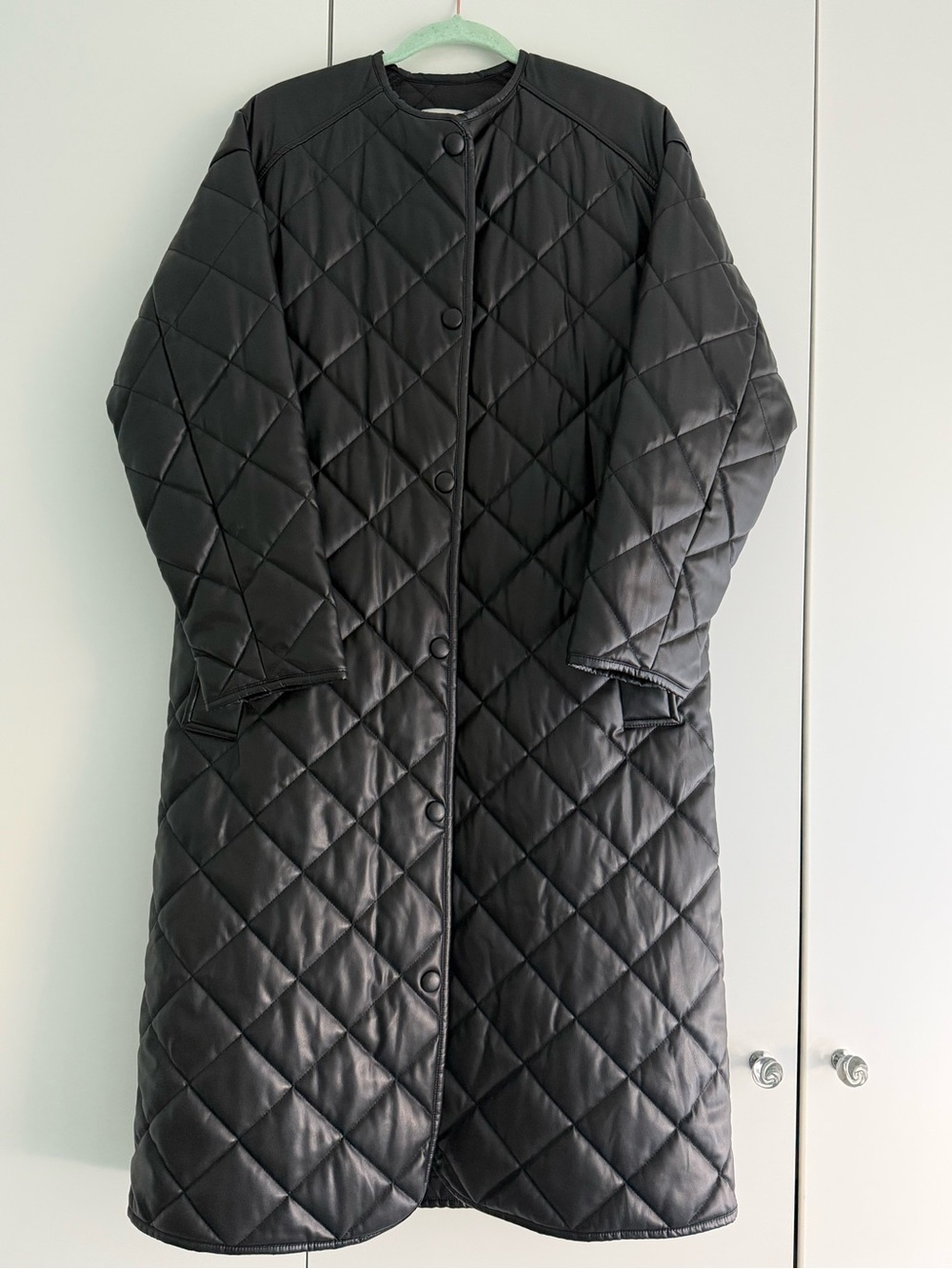 Zara Black Quilted Leather Jacket - Women's